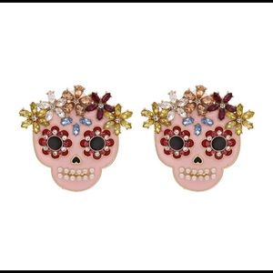 Sugar Skull Earring Studs LARGE Stones Boho